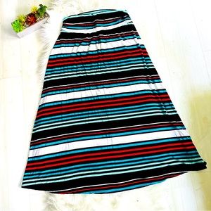Merona Y2K Multi-Color Pull-On Maxi Skirt, Large